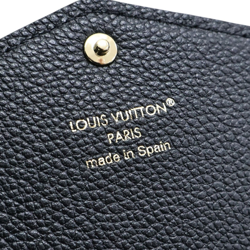 黑色 牛皮壓紋 扣式 長夾【LOUIS VUITTON LV 路易威登】 M80496-6