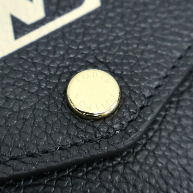 黑色 牛皮壓紋 扣式 長夾【LOUIS VUITTON LV 路易威登】 M80496-7