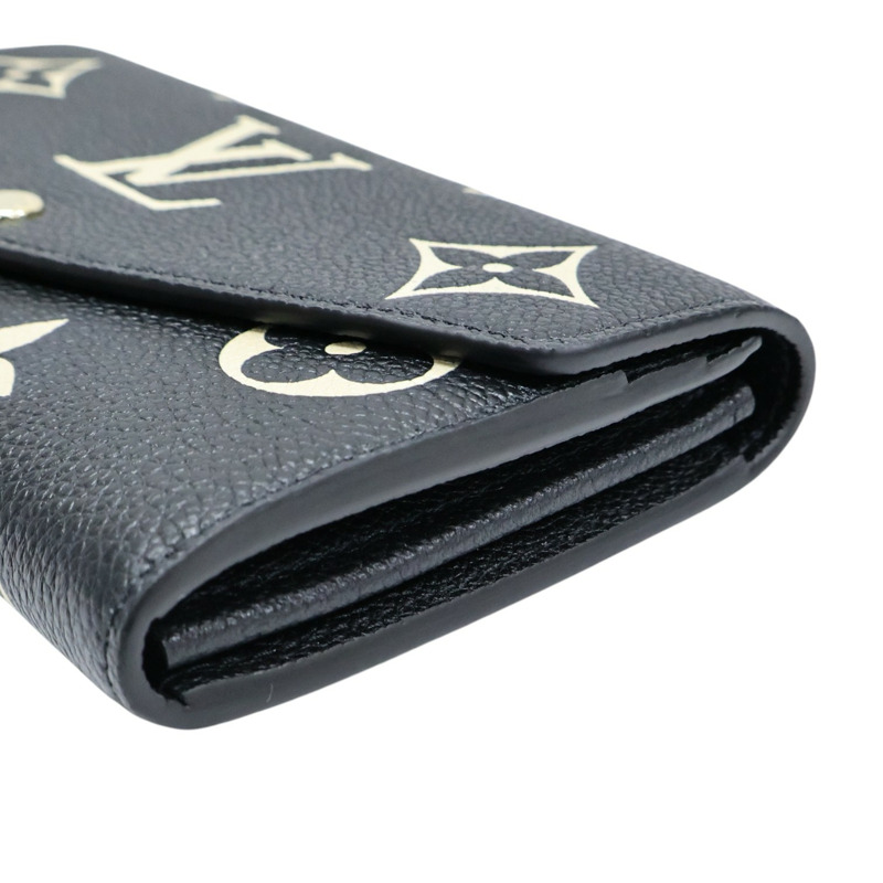 黑色 牛皮壓紋 扣式 長夾【LOUIS VUITTON LV 路易威登】 M80496-8