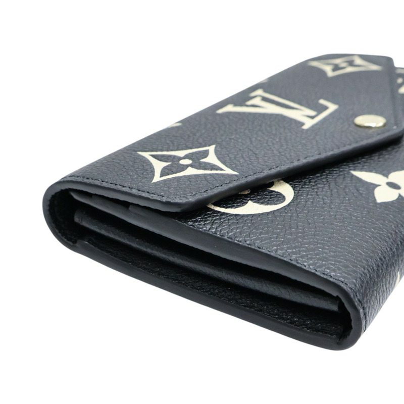 黑色 牛皮壓紋 扣式 長夾【LOUIS VUITTON LV 路易威登】 M80496-9