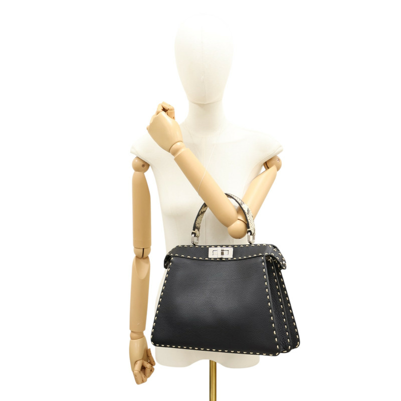 黑色牛皮 蛇皮 Peekaboo Capsule 兩用包【二手名牌BRAND OFF】 8BN321-7