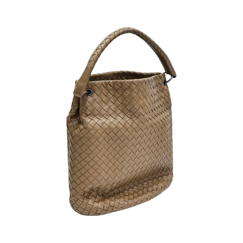 棕色 編織羊皮 肩背包【BOTTEGA VENETA 寶緹嘉】 255690-1