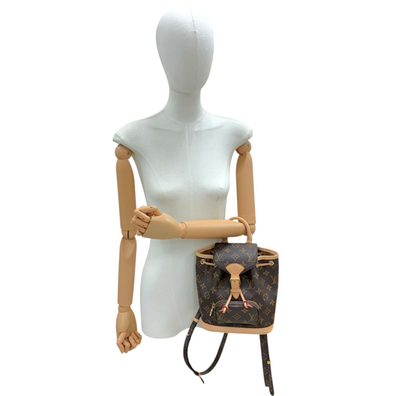 棕色 原花 帆布 Montsouris Mini 後背包【LOUIS VUITTON LV 路易威登】 M11199-6