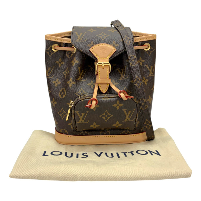 棕色 原花 帆布 Montsouris Mini 後背包【LOUIS VUITTON LV 路易威登】 M11199-7