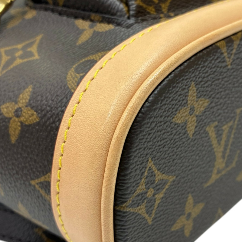 棕色 原花 帆布 Montsouris Mini 後背包【LOUIS VUITTON LV 路易威登】 M11199-8