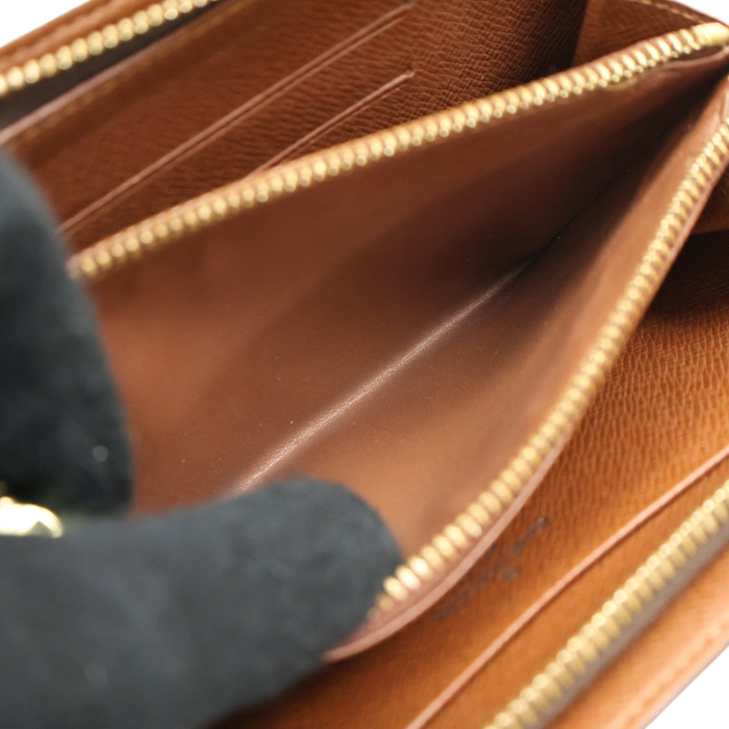 棕色 原花帆布 Portemonnaie Zip 拉鍊長夾【LOUIS VUITTON LV 路易威登】 M61727-3