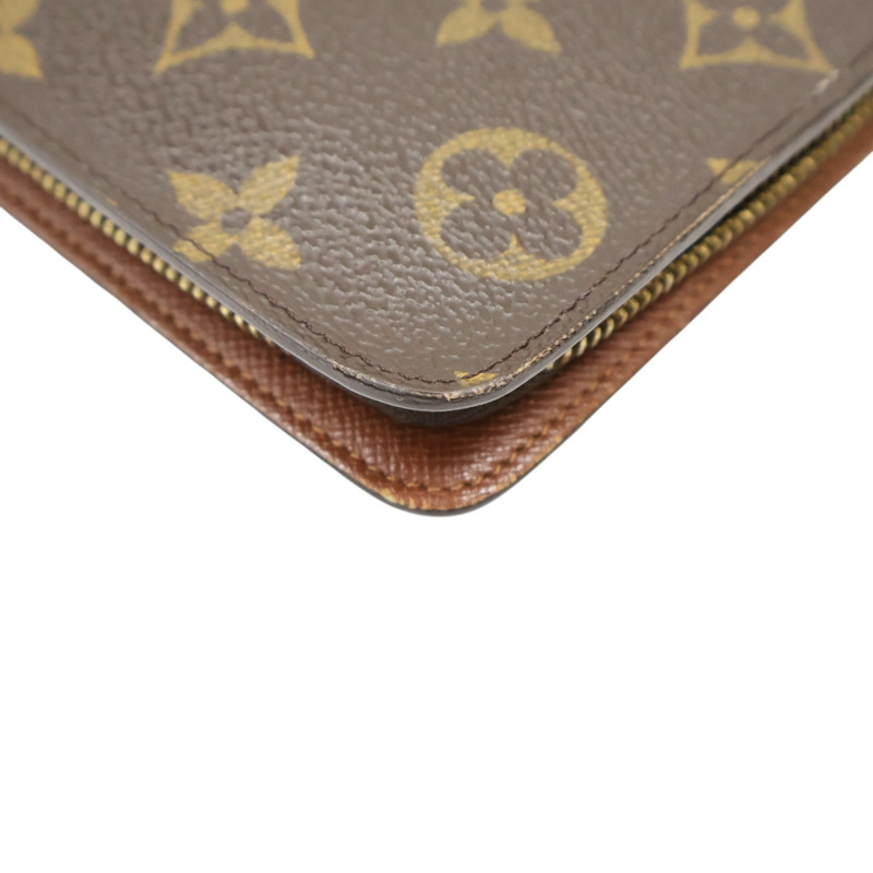 棕色 原花帆布 Portemonnaie Zip 拉鍊長夾【LOUIS VUITTON LV 路易威登】 M61727-6