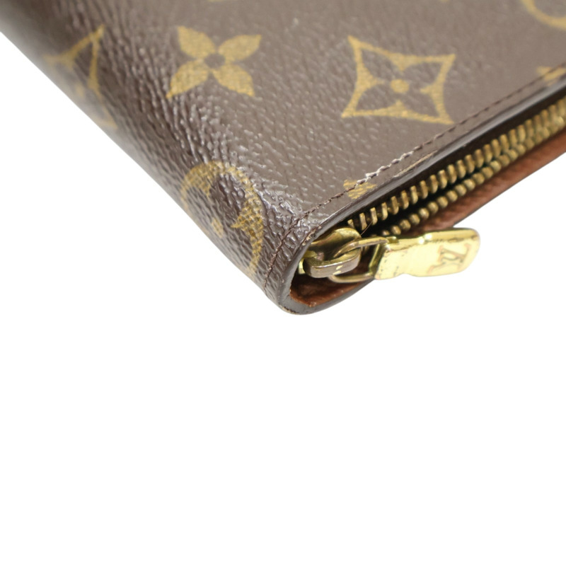 棕色 原花帆布 Portemonnaie Zip 拉鍊長夾【LOUIS VUITTON LV 路易威登】 M61727-8