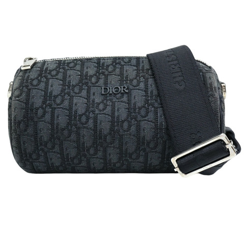 黑色 帆布 Roller 圓筒 信使包 肩背包【Dior 迪奧】 1ROPO061YKY