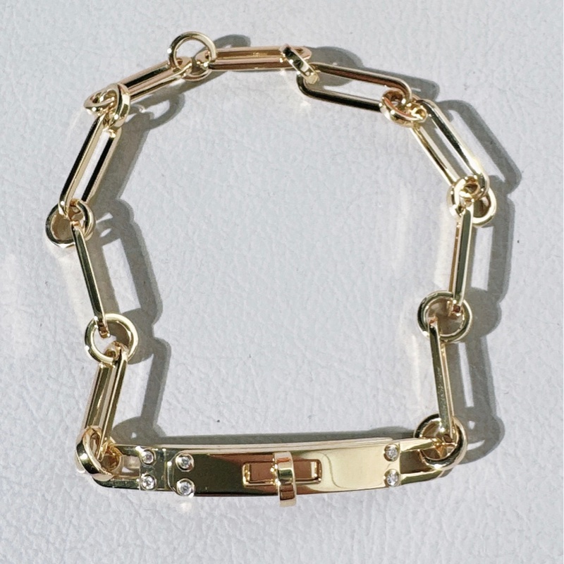 Hermes愛馬仕Kelly chain六鑽手鍊 中號，ST 尺寸-3