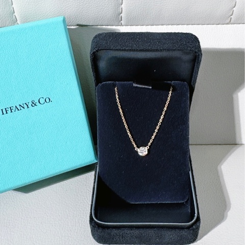 Tiffany蒂芙尼 Elsa Peretti® 系列 18K黃金 泡泡單鑽項鍊