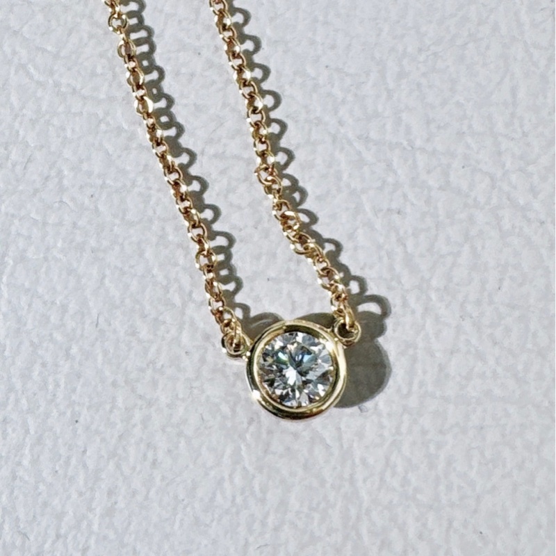 Tiffany蒂芙尼 Elsa Peretti® 系列 18K黃金 泡泡單鑽項鍊-4