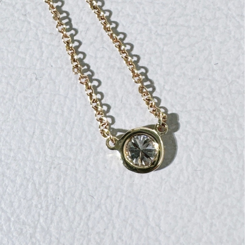 Tiffany蒂芙尼 Elsa Peretti® 系列 18K黃金 泡泡單鑽項鍊-5