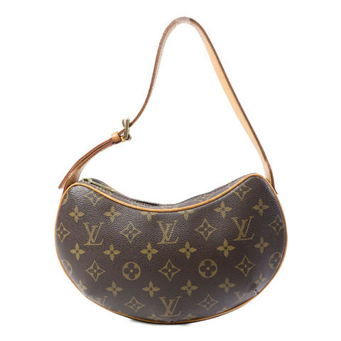 LOUIS VUITTON Monogram Pochette Croissant金扣肩背袋棕色