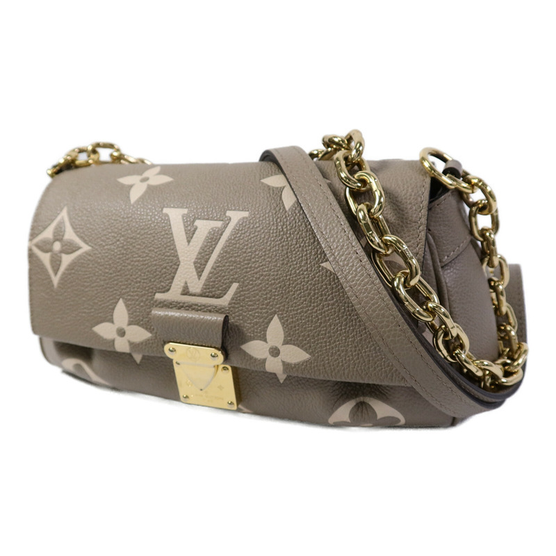 LOUIS VUITTON Monogram Empreinte Favorite金扣鏈帶肩背袋灰色-2