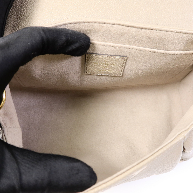 LOUIS VUITTON Monogram Empreinte Favorite金扣鏈帶肩背袋灰色-4