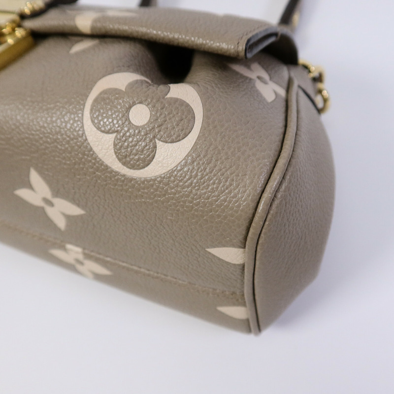 LOUIS VUITTON Monogram Empreinte Favorite金扣鏈帶肩背袋灰色-8