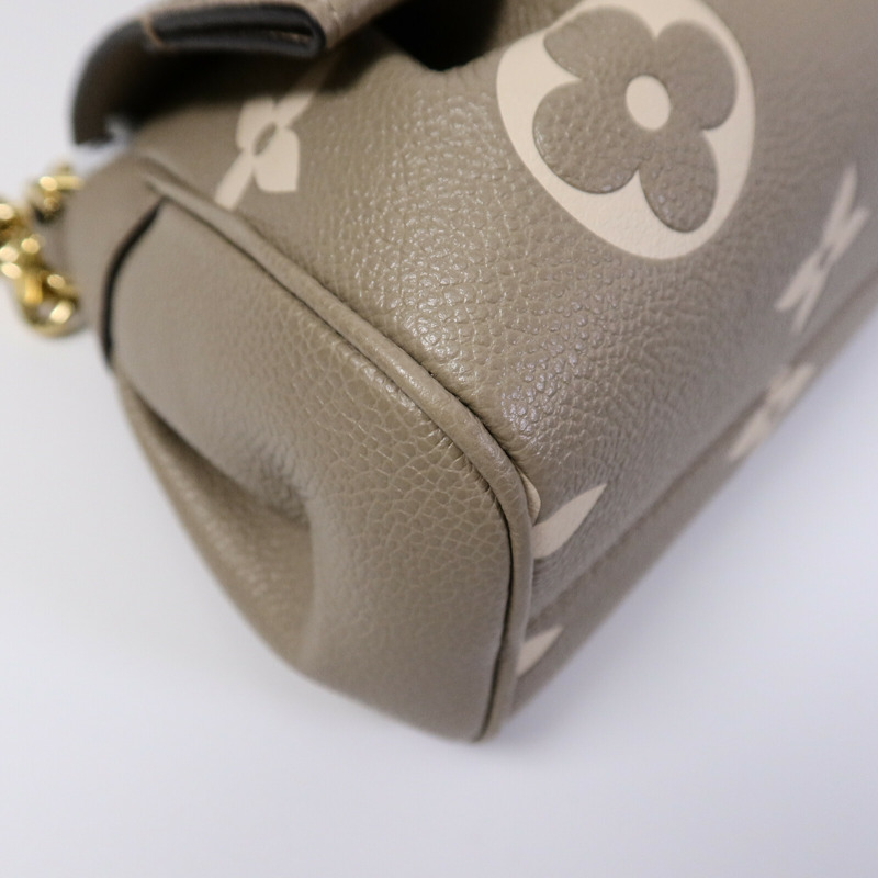 LOUIS VUITTON Monogram Empreinte Favorite金扣鏈帶肩背袋灰色-9