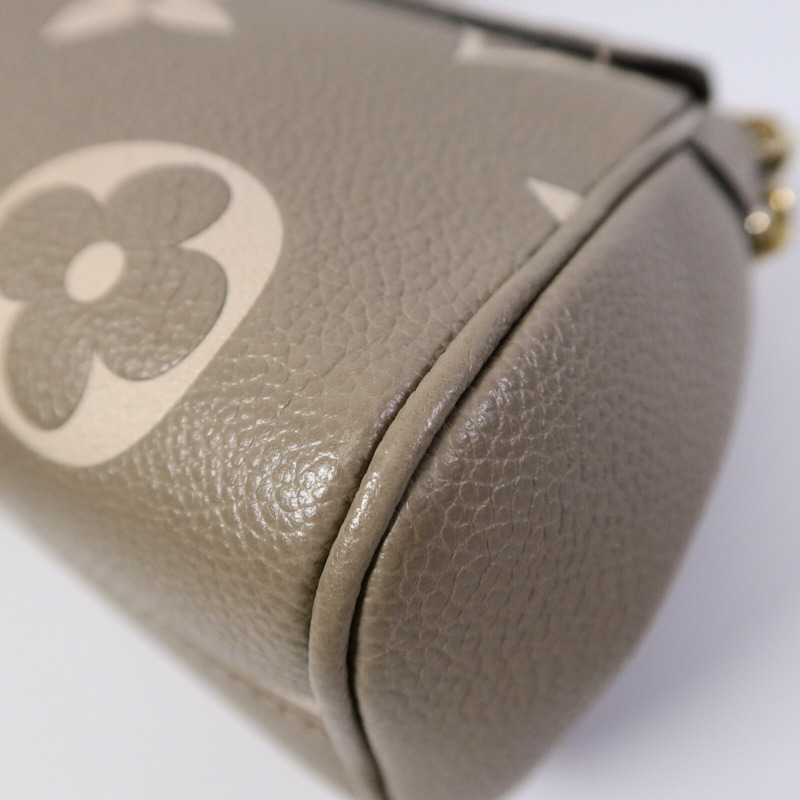 LOUIS VUITTON Monogram Empreinte Favorite金扣鏈帶肩背袋灰色-10