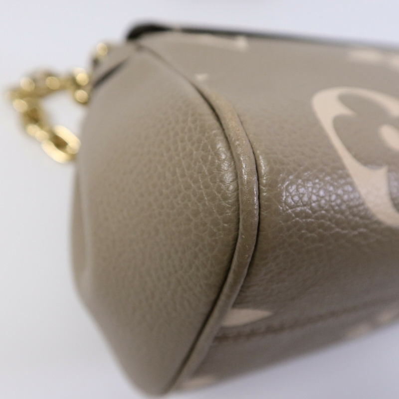 LOUIS VUITTON Monogram Empreinte Favorite金扣鏈帶肩背袋灰色-11