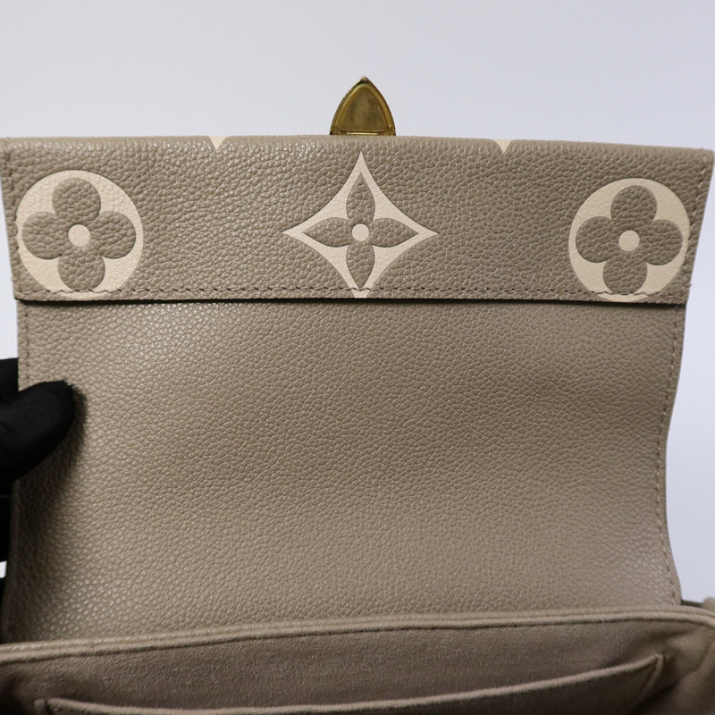 LOUIS VUITTON Monogram Empreinte Favorite金扣鏈帶肩背袋灰色-12