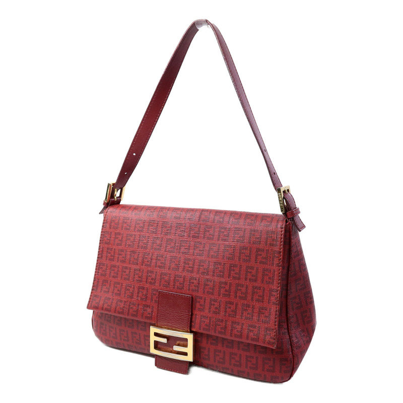 FENDI 塗層帆布Zucchino Mamma  Baguette肩背袋-2