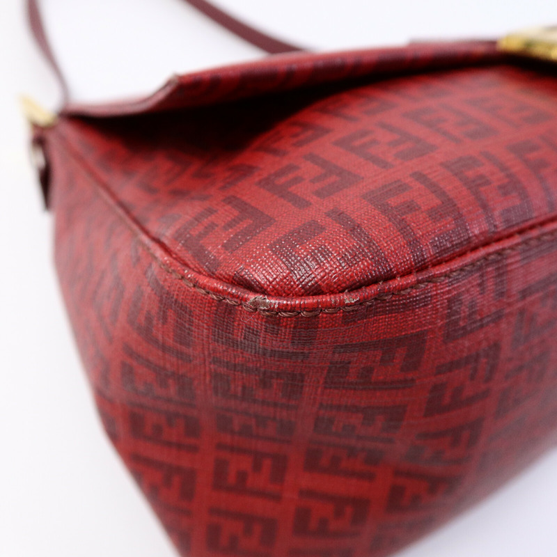 FENDI 塗層帆布Zucchino Mamma  Baguette肩背袋-10