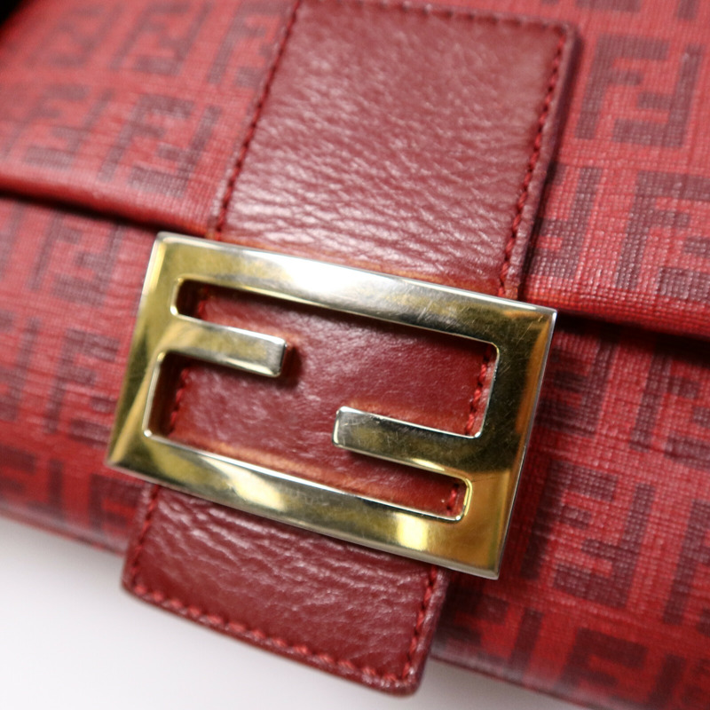 FENDI 塗層帆布Zucchino Mamma  Baguette肩背袋-17