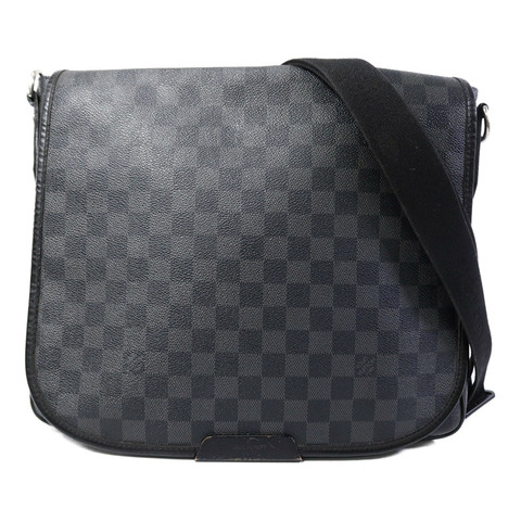 LOUIS VUITTON Damier Graghite Daniel MM銀扣肩背袋
