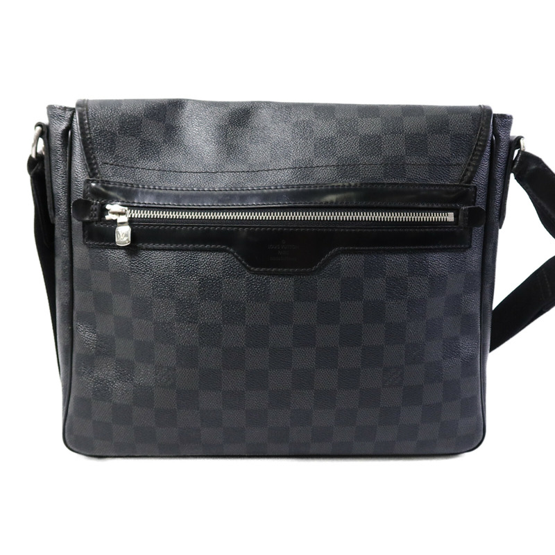 LOUIS VUITTON Damier Graghite Daniel MM銀扣肩背袋-1