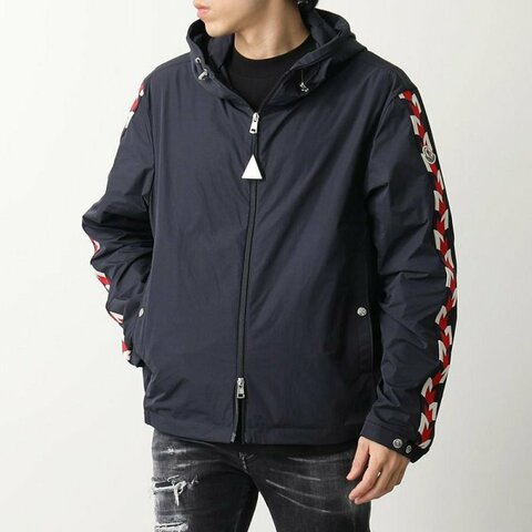 💎Han's house精品服飾💎moncler Moyse 彩條 防水 尼龍 風衣 連帽 外套 現貨 XS ~ M 原價32500