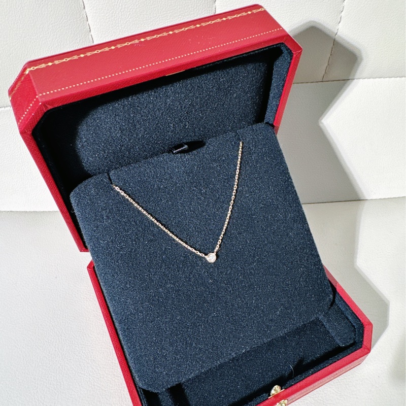 Cartier卡地亞 D'Amour玫瑰金飛碟小號項鍊，9分鑽-3