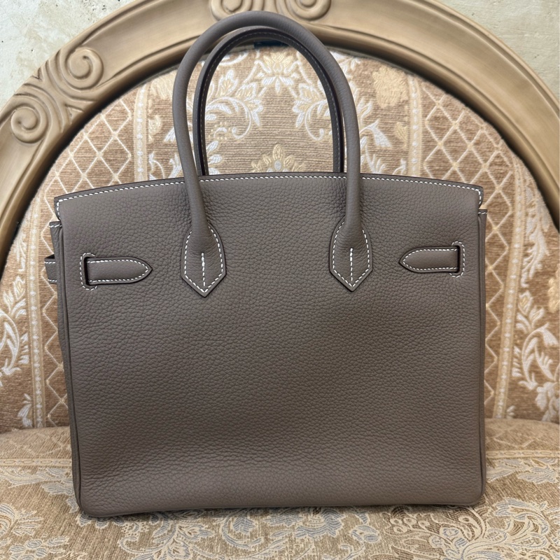 Hermes 18大象灰Togo皮金釦Birkin30手提包H027633-1