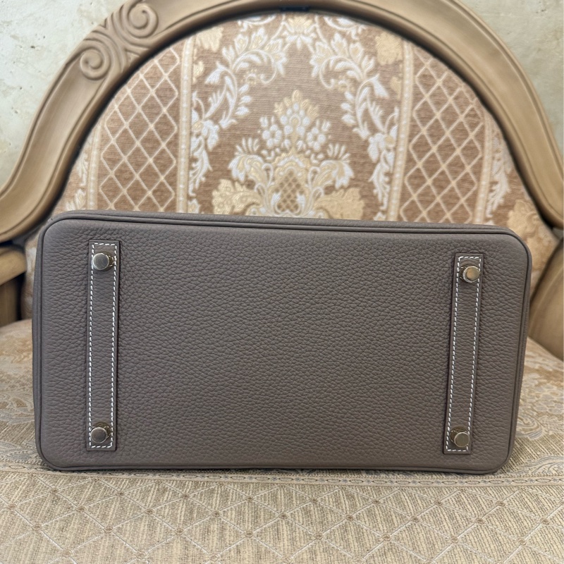 Hermes 18大象灰Togo皮金釦Birkin30手提包H027633-4