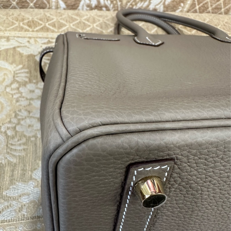 Hermes 18大象灰Togo皮金釦Birkin30手提包H027633-7
