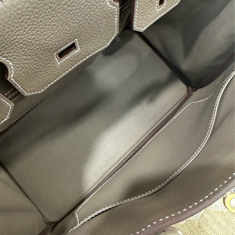 Hermes 18大象灰Togo皮金釦Birkin30手提包H027633-10