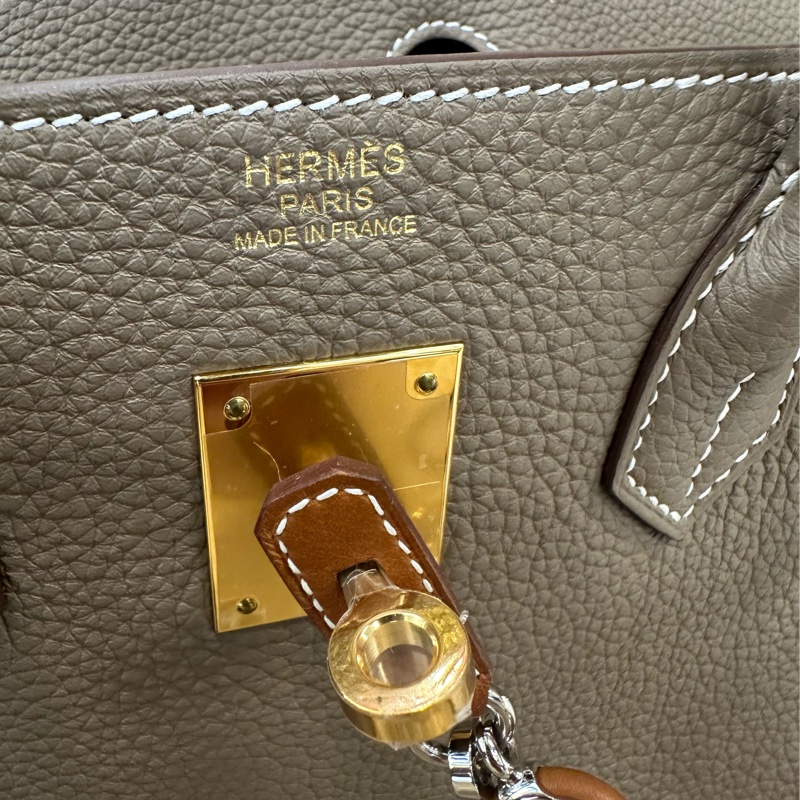 Hermes 18大象灰Togo皮金釦Birkin30手提包H027633-11