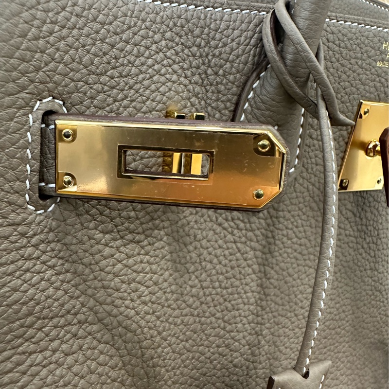Hermes 18大象灰Togo皮金釦Birkin30手提包H027633-12