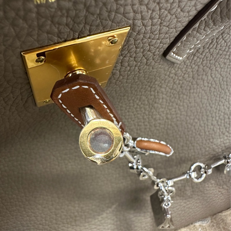 Hermes 18大象灰Togo皮金釦Birkin30手提包H027633-14