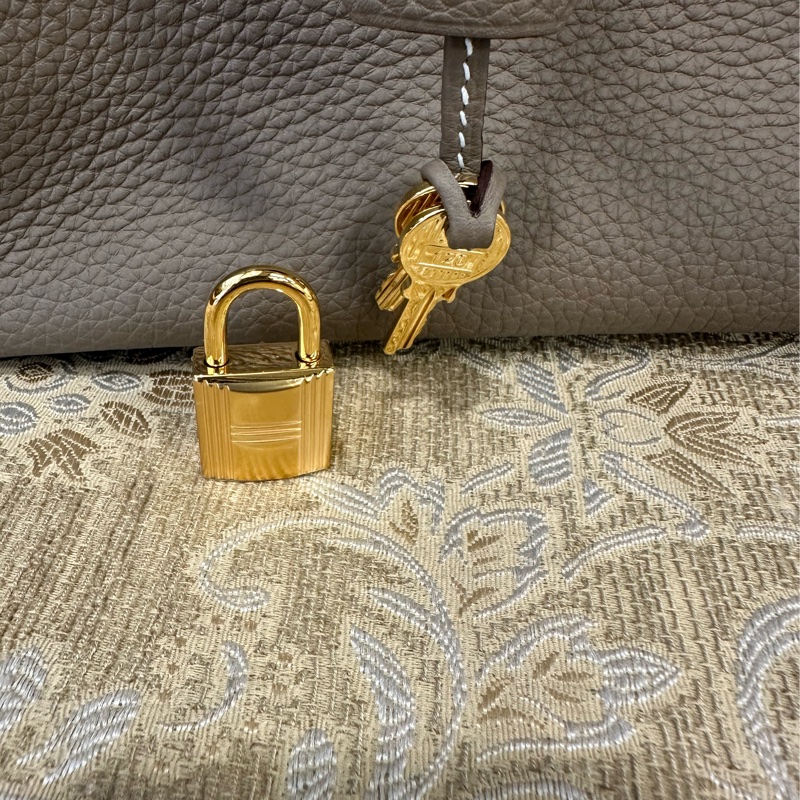 Hermes 18大象灰Togo皮金釦Birkin30手提包H027633-15