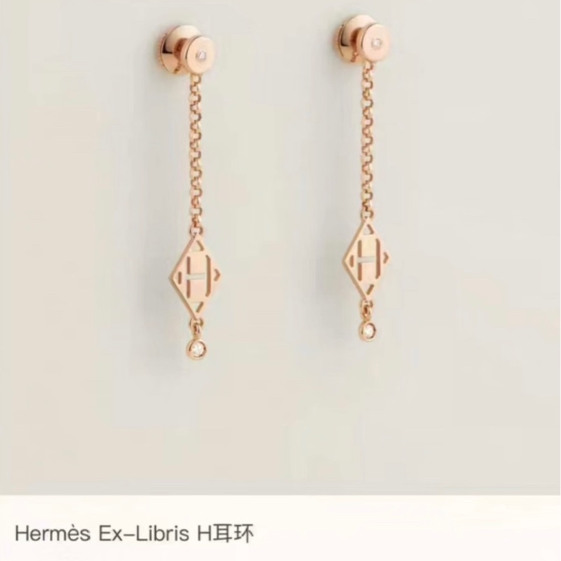 Hermes愛馬仕 Ex-Libris H馬鞍釘流蘇耳環-7