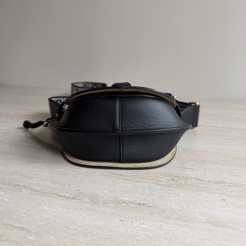 Loewe羅意威Gate Dual mini黑色寬肩帶馬鞍包 底長21cm-5