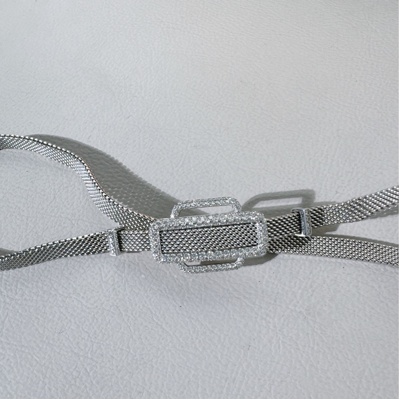 Hermes愛馬仕 Attelage高定珠寶,白金滿鑽手鍊/頸鏈/chocker ,SH 碼-5