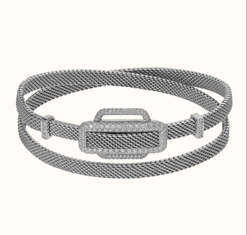 Hermes愛馬仕 Attelage高定珠寶,白金滿鑽手鍊/頸鏈/chocker ,SH 碼-7