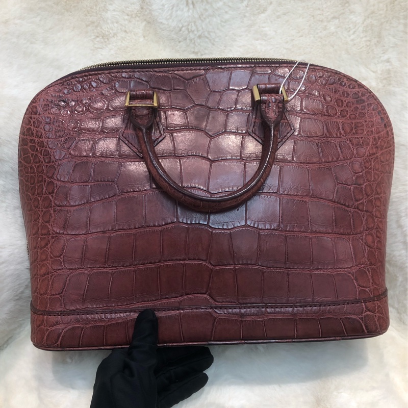 LV 啡紅色鱷魚皮 2Way Alma IA623-1
