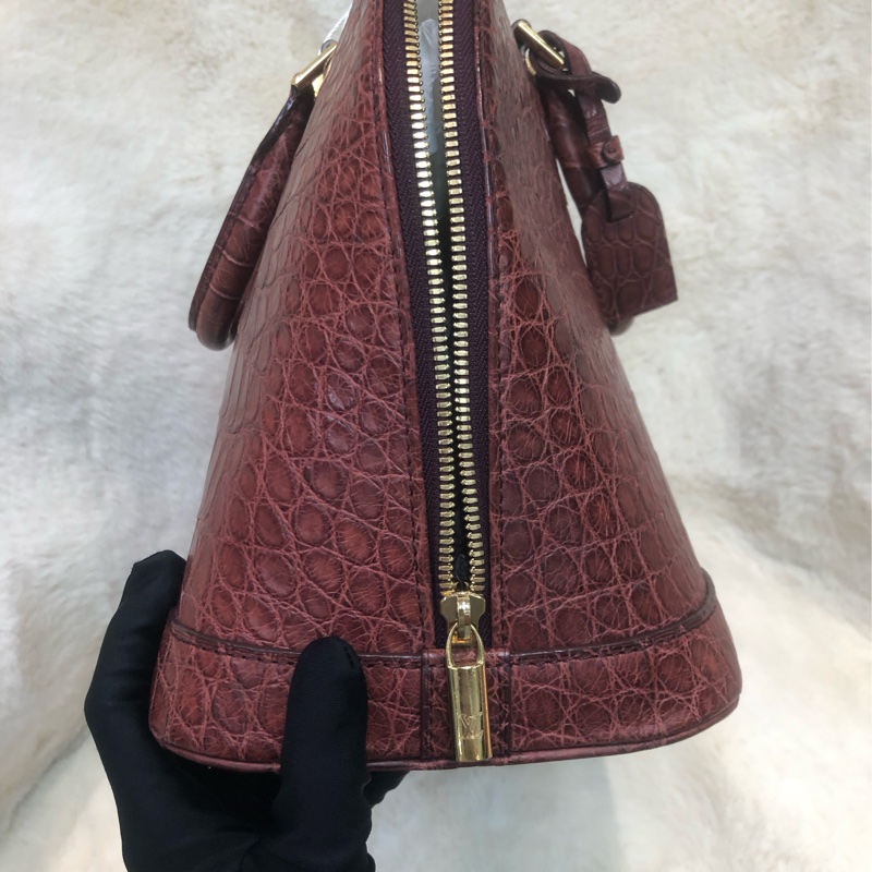 LV 啡紅色鱷魚皮 2Way Alma IA623-2