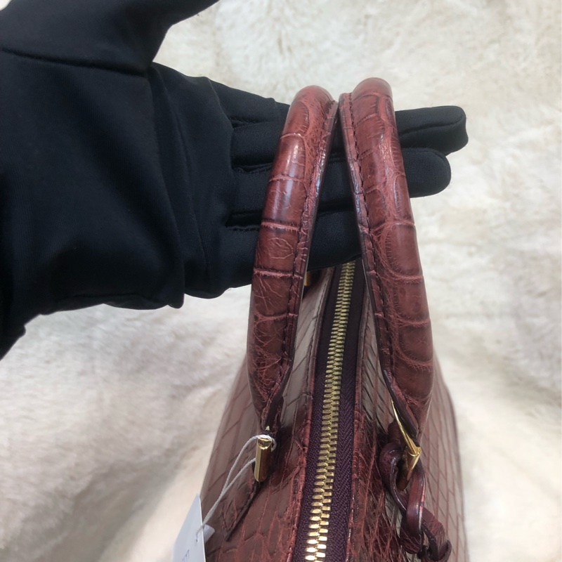 LV 啡紅色鱷魚皮 2Way Alma IA623-6