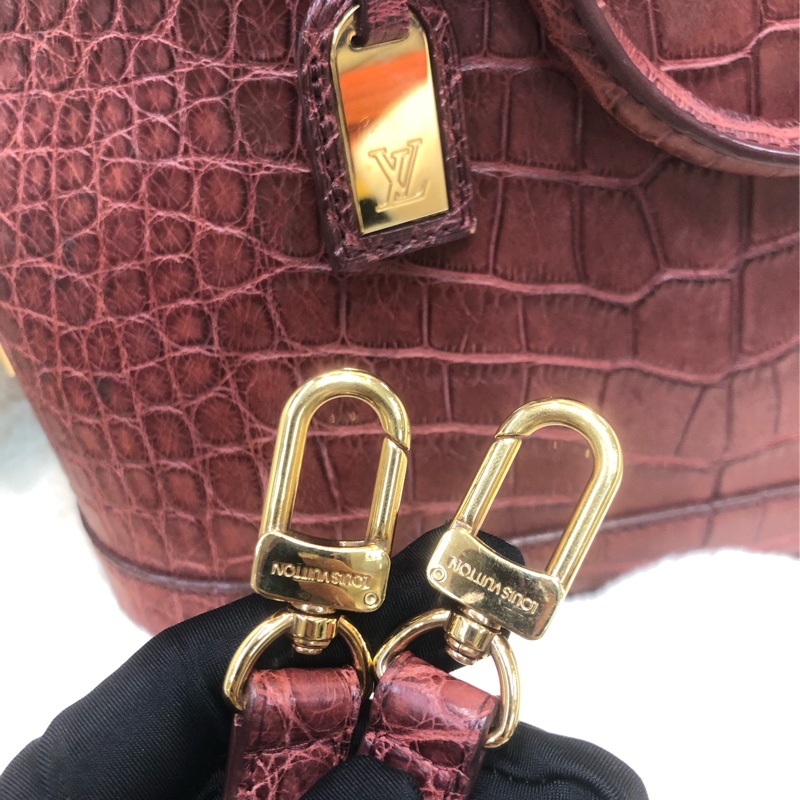 LV 啡紅色鱷魚皮 2Way Alma IA623-8