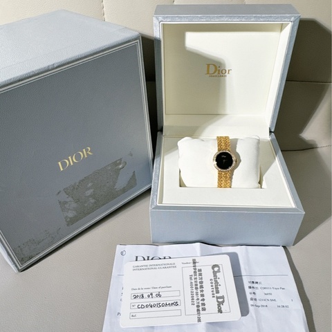 Dior迪奧極品女士金表！LA D DE DIOR系列 CD040150M005純金鑲鑽女表