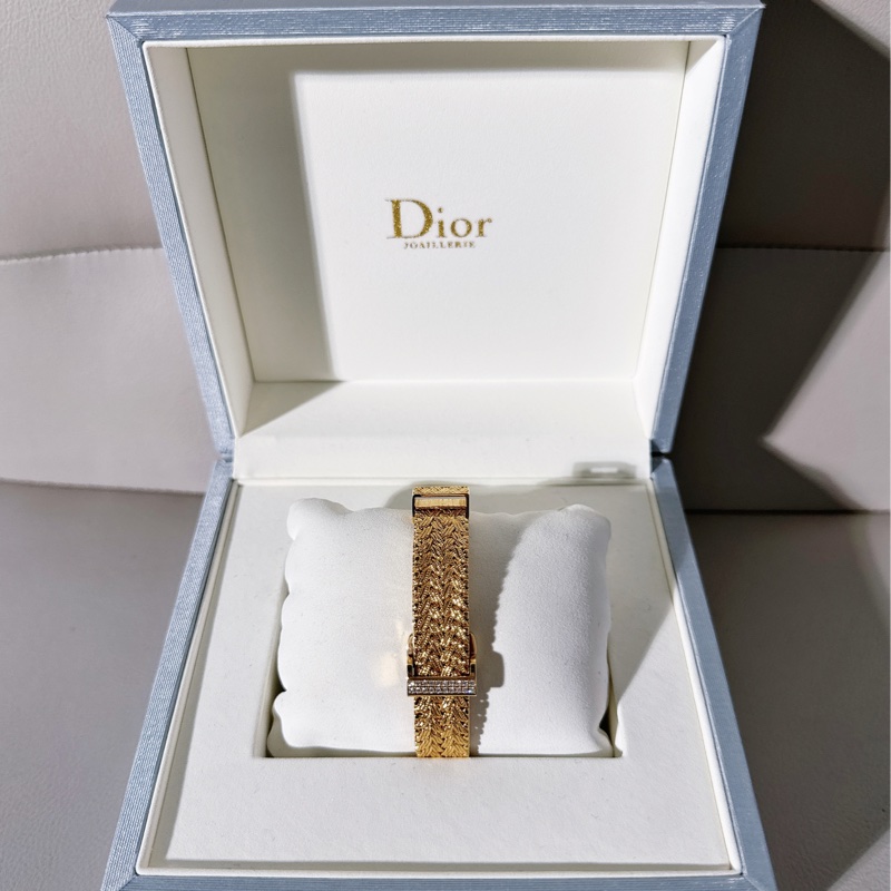 Dior迪奧極品女士金表！LA D DE DIOR系列 CD040150M005純金鑲鑽女表-4